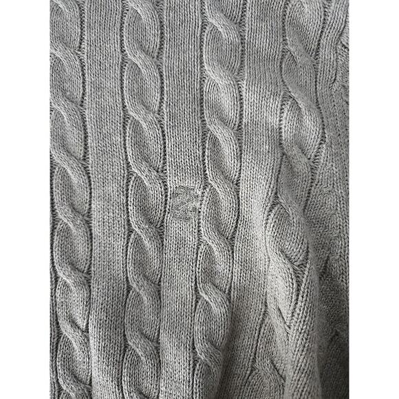 Izod Gray Cable Knit 1/4 Zip Pullover Cotton Sweater XXL Grandpa Core Preppy - Picture 4 of 7